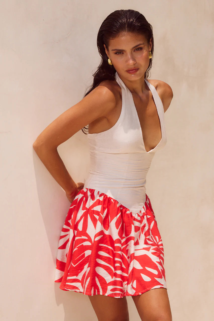 Rastie Mini Dress - Matelo Red