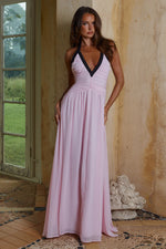 Load image into Gallery viewer, Carolina Halter Ruched Maxi Dress - Musk
