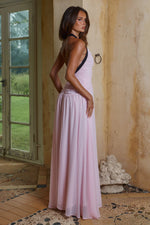 Load image into Gallery viewer, Carolina Halter Ruched Maxi Dress - Musk
