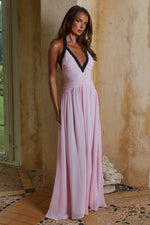 Load image into Gallery viewer, Carolina Halter Ruched Maxi Dress - Musk
