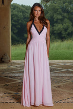 Load image into Gallery viewer, Carolina Halter Ruched Maxi Dress - Musk
