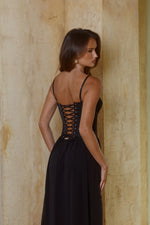 Load image into Gallery viewer, Scarlett Corset Maxi Dress - Black
