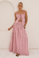 Load image into Gallery viewer, Maree Shirred Drop Waist Maxi Skirt - Katalia Pink
