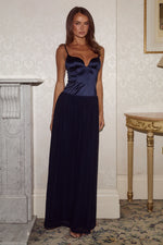 Load image into Gallery viewer, Brielle Structured Maxi Dress - Navy
