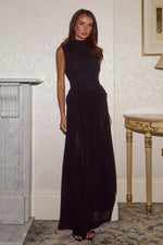 Load image into Gallery viewer, Lucille High Neck Maxi Dress - Black
