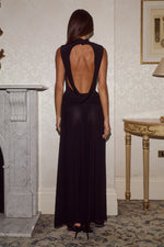 Load image into Gallery viewer, Lucille High Neck Maxi Dress - Black
