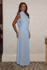 Load image into Gallery viewer, Lucille High Neck Maxi Dress - Sky Blue
