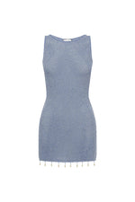 Load image into Gallery viewer, Ariya Sleeveless Mini Dress - Sky Blue Metallic
