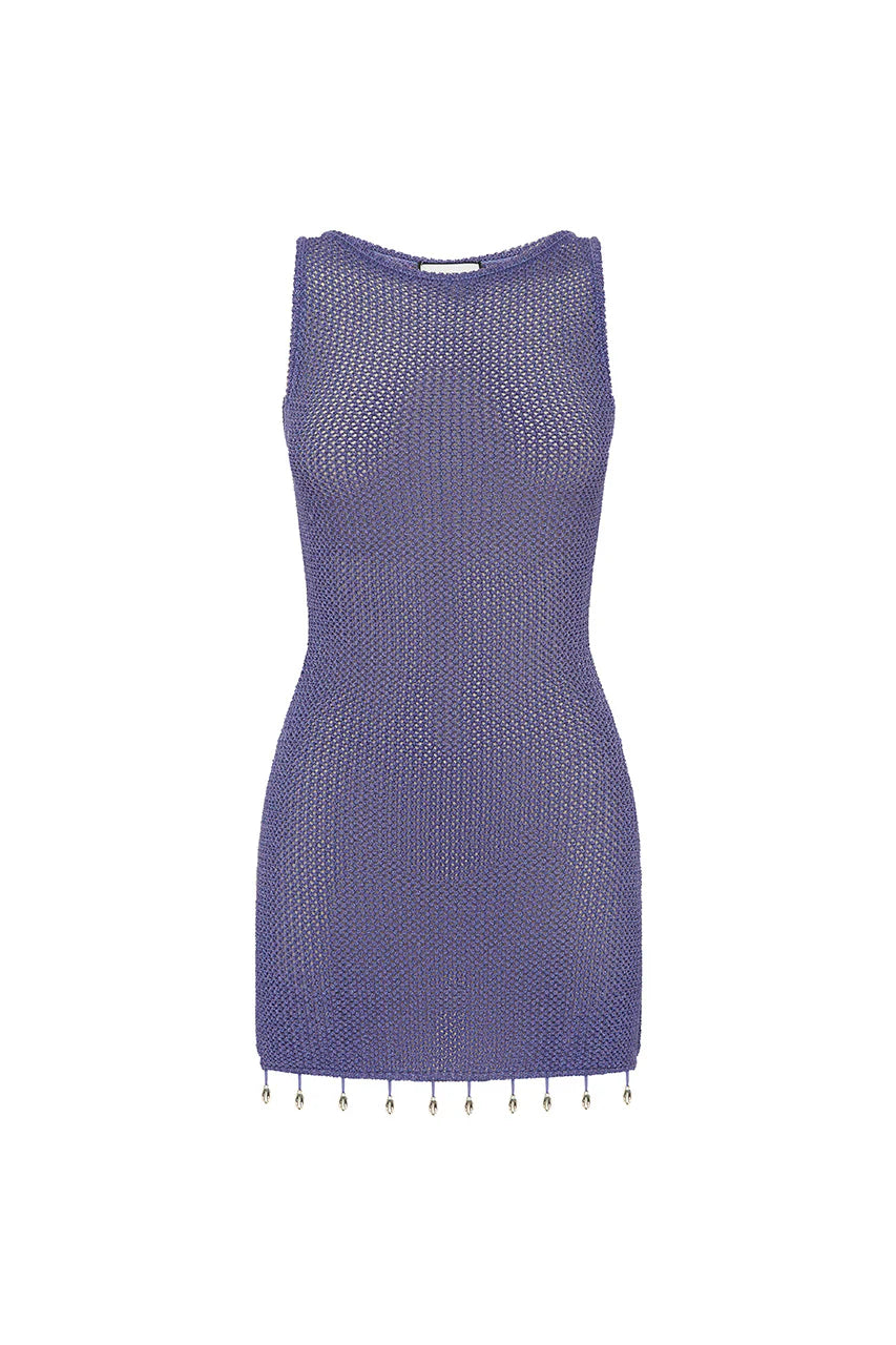 Ariya Mini Dress - Periwinkle Metallic