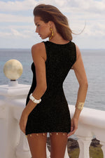 Load image into Gallery viewer, Ariya Mini Dress - Black Metallic

