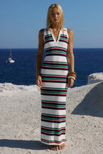 Load image into Gallery viewer, Emryn Halter Knit Maxi Dress - Multi Stripe
