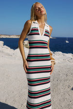Load image into Gallery viewer, Emryn Halter Knit Maxi Dress - Multi Stripe
