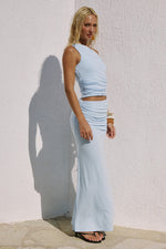 Load image into Gallery viewer, Malani Ruched Maxi Skirt - Blue
