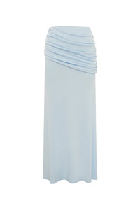 Malani Ruched Maxi Skirt - Blue