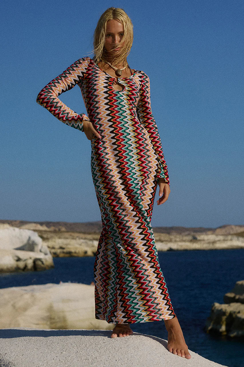 Emerie Scoop Neck Maxi Dress - Xyla Wave