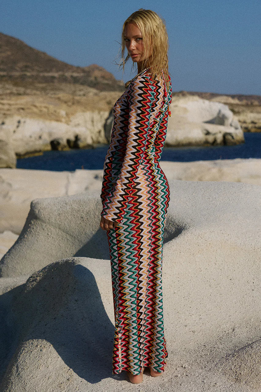Emerie Scoop Neck Maxi Dress - Xyla Wave