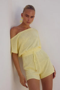 Miami Knit Playsuit - Lemon