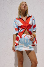 Load image into Gallery viewer, Alara Elasticated Mini Skirt - Amoree Red
