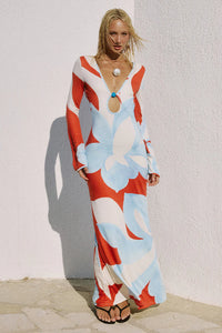 Amoree Long Sleeved Maxi Dress - Amoree Red