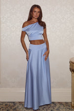 Load image into Gallery viewer, Amadine Panelled Train Maxi Skirt - Sky Blue

