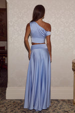 Load image into Gallery viewer, Amadine Panelled Train Maxi Skirt - Sky Blue
