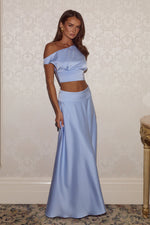 Load image into Gallery viewer, Amadine Panelled Train Maxi Skirt - Sky Blue
