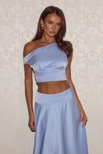 Load image into Gallery viewer, Amadine Off Shoulder Crop Top - Sky Blue
