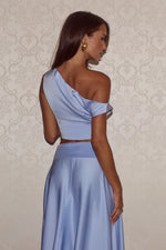 Load image into Gallery viewer, Amadine Off Shoulder Crop Top - Sky Blue
