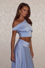 Load image into Gallery viewer, Amadine Off Shoulder Crop Top - Sky Blue
