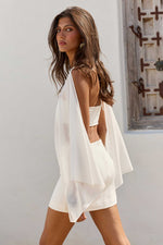Load image into Gallery viewer, Haisley Poncho Open Back Mini Dress - Off White
