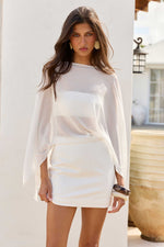 Load image into Gallery viewer, Haisley Poncho Open Back Mini Dress - Off White
