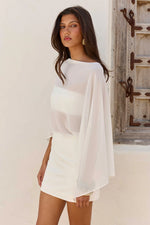 Load image into Gallery viewer, Haisley Poncho Open Back Mini Dress - Off White
