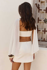 Load image into Gallery viewer, Haisley Poncho Open Back Mini Dress - Off White
