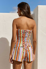 Load image into Gallery viewer, Tullah Strapless Top - Tullah Orange/Pink
