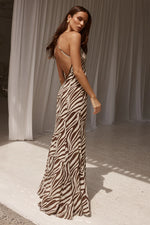 Load image into Gallery viewer, Aminah Maxi Dress - Zebra Chocolate
