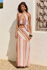 Load image into Gallery viewer, Tullah Low Waisted Maxi Skirt  - Tullah Orange/Pink

