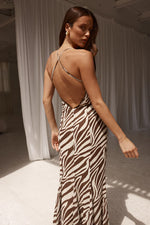 Load image into Gallery viewer, Aminah Maxi Dress - Zebra Chocolate
