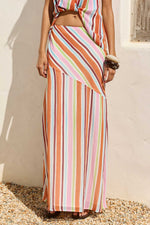 Load image into Gallery viewer, Tullah Low Waisted Maxi Skirt  - Tullah Orange/Pink
