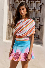 Load image into Gallery viewer, Montario Gathered Mini Skirt  - Montario Pink
