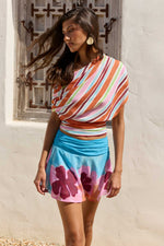 Load image into Gallery viewer, Tullah One Shoulder Gathered Top - Tullah Orange/Pink
