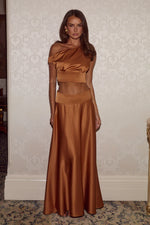 Load image into Gallery viewer, Amadine Panelled Train Maxi Skirt - Ginger
