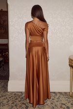 Load image into Gallery viewer, Amadine Panelled Train Maxi Skirt - Ginger
