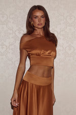 Load image into Gallery viewer, Amadine Off Shoulder Crop Top - Ginger
