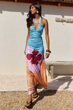 Load image into Gallery viewer, Montario Gathered Halter Maxi Dress - Montario Pink
