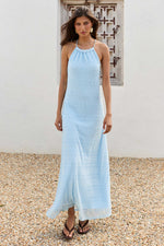 Load image into Gallery viewer, Benilda Halter Maxi Dress - Blue
