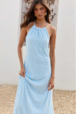 Load image into Gallery viewer, Benilda Halter Maxi Dress - Blue
