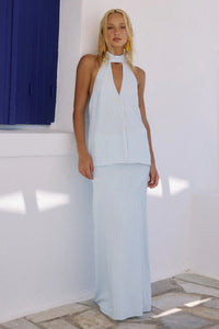 Dania Low Waist Maxi Skirt - Blue Stripe