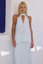 Load image into Gallery viewer, Dania Halter Vest Top - Blue Stripe
