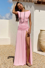Load image into Gallery viewer, Iva Off Shoulder Maxi Dress - Baby Pink
