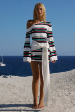 Load image into Gallery viewer, Emryn One Shoulder Knit Mini Dress - Multi Stripe
